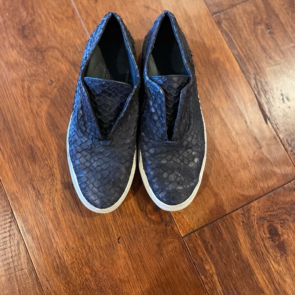 Black Vince Snakeskin  Slip-on Sneakers Size US 7.5 / EU 38